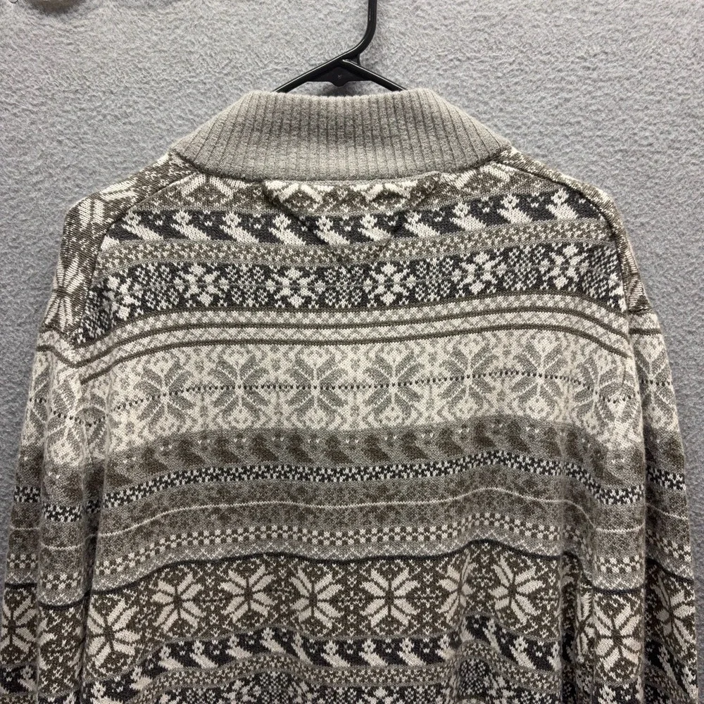 Tommy Hilfiger Sweater Mens XL Gray Pullover Mock Neck Long Sleeve Fair Isle New